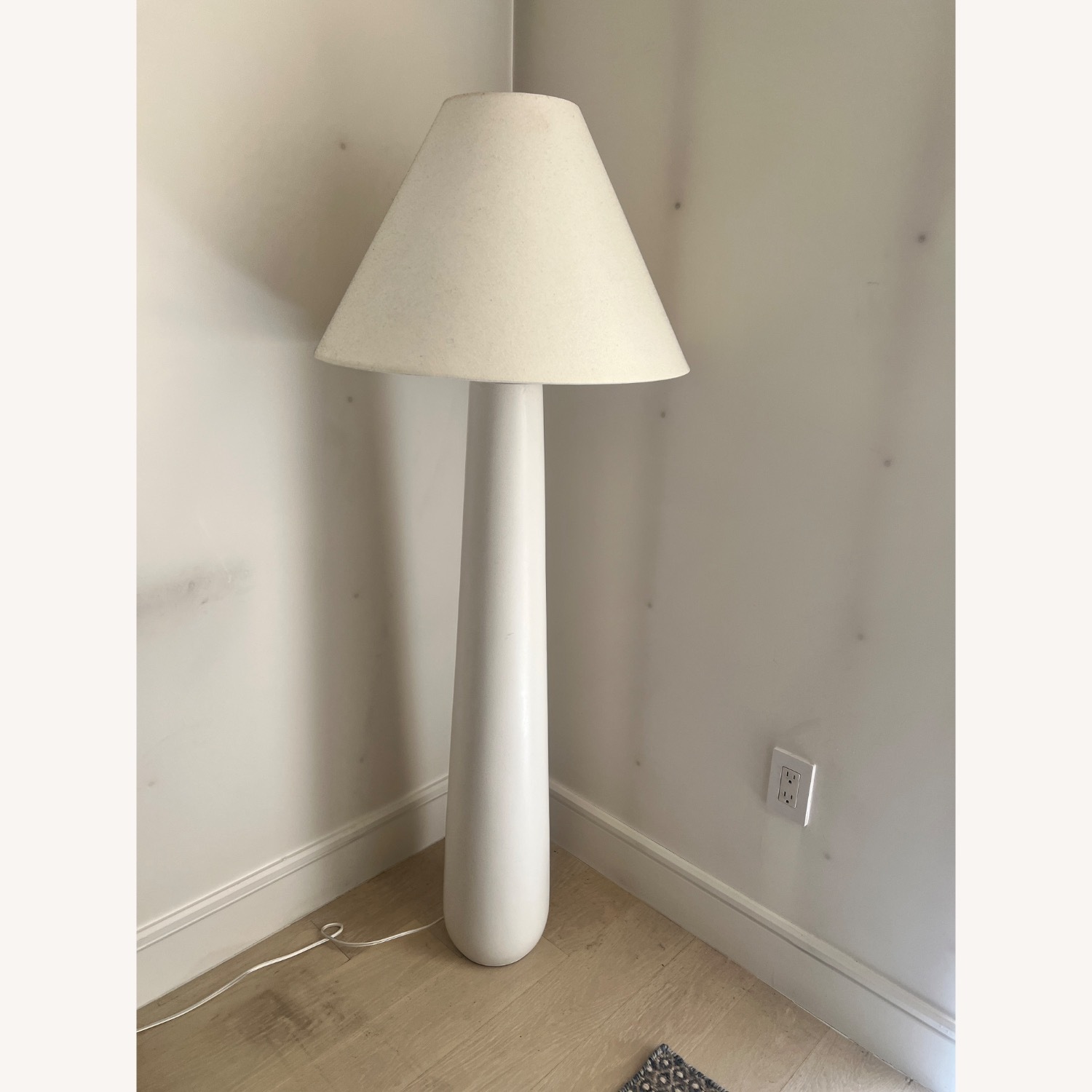 CB2 Polar White Cement Floor Lamps Set of 2 - image-2