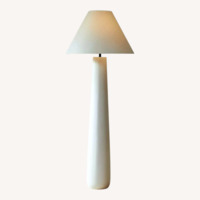 CB2 Polar White Cement Floor Lamps Set of 2