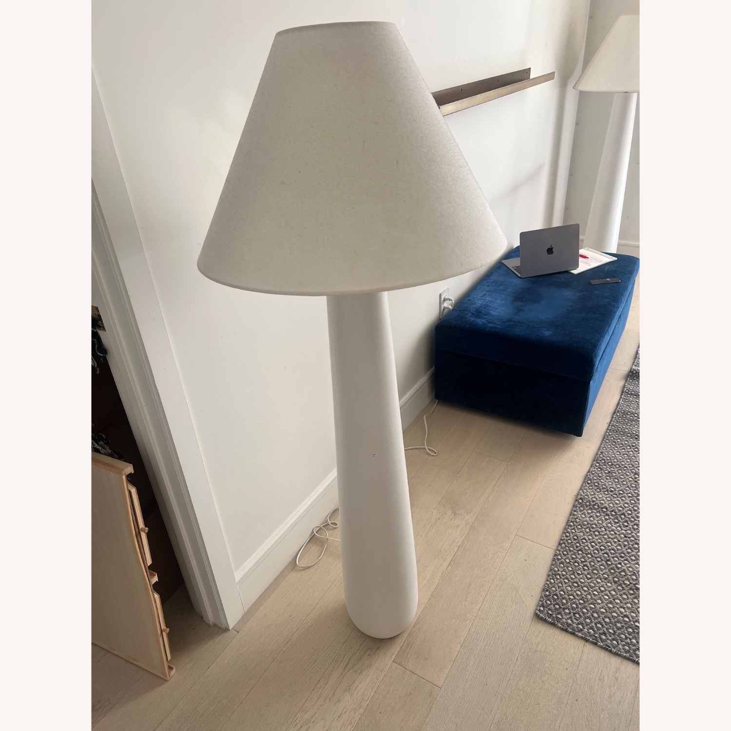 CB2 Polar White Cement Floor Lamps Set of 2 - image-1