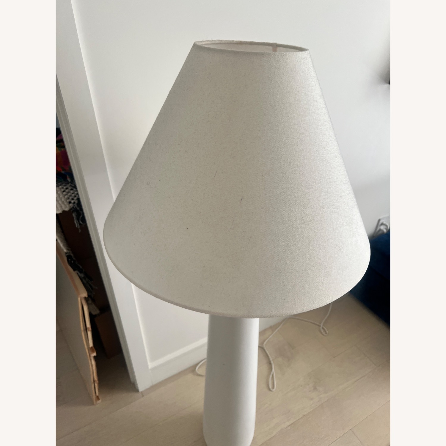 CB2 Polar White Cement Floor Lamps Set of 2 - image-5