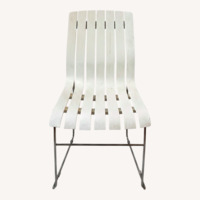 Vintage Scandia Chair White Slatted Dining Chair