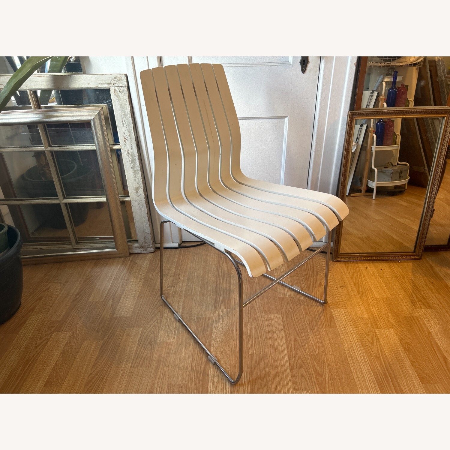 Vintage Scandia Chair White Slatted Dining Chair - image-3