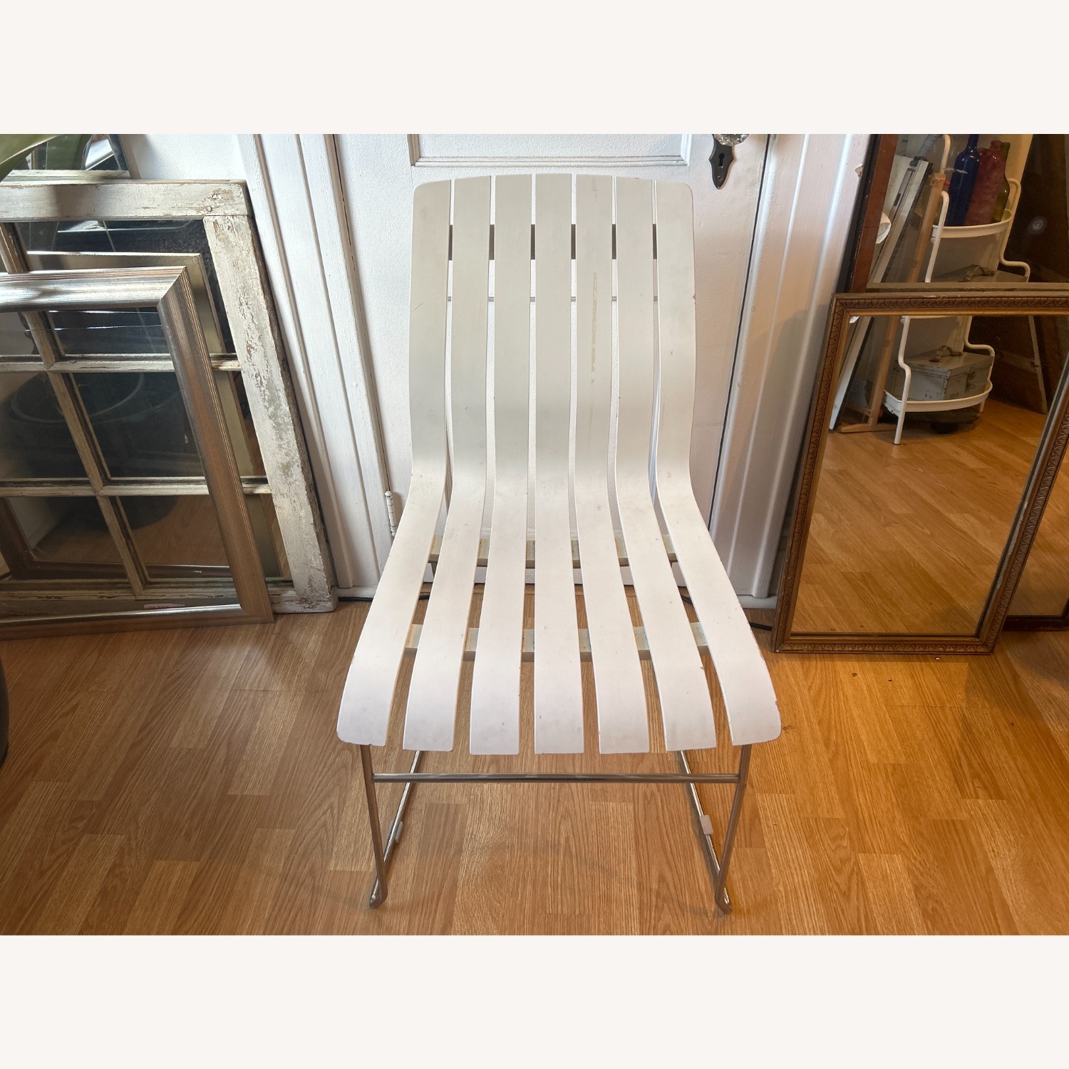 Vintage Scandia Chair White Slatted Dining Chair - image-1