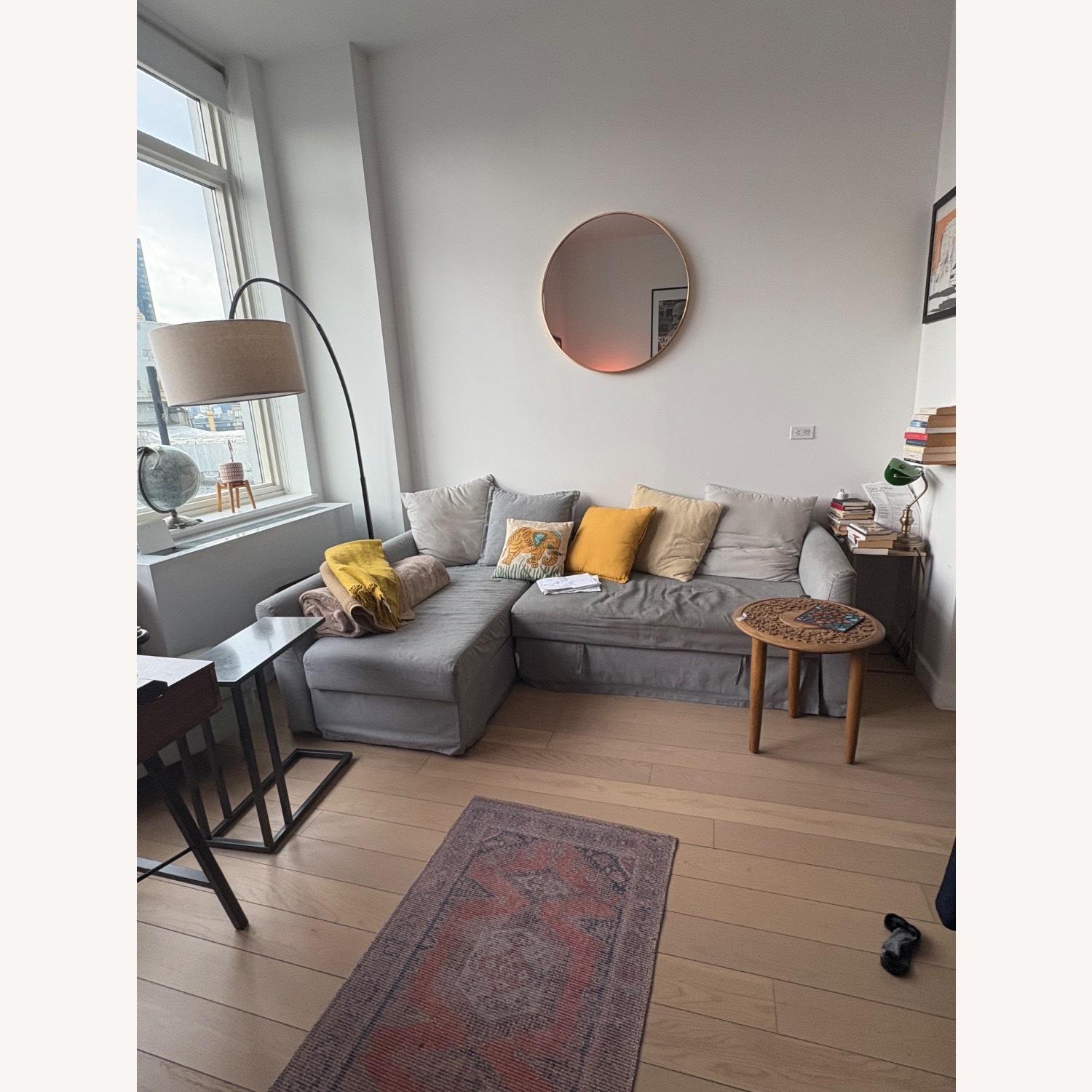 Metal Frame Round Wall Mirror - image-2