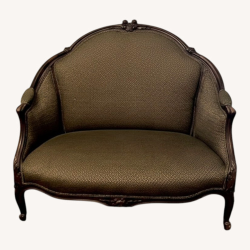 Used Antique French Settee Green Fabric Loveseat for sale on AptDeco