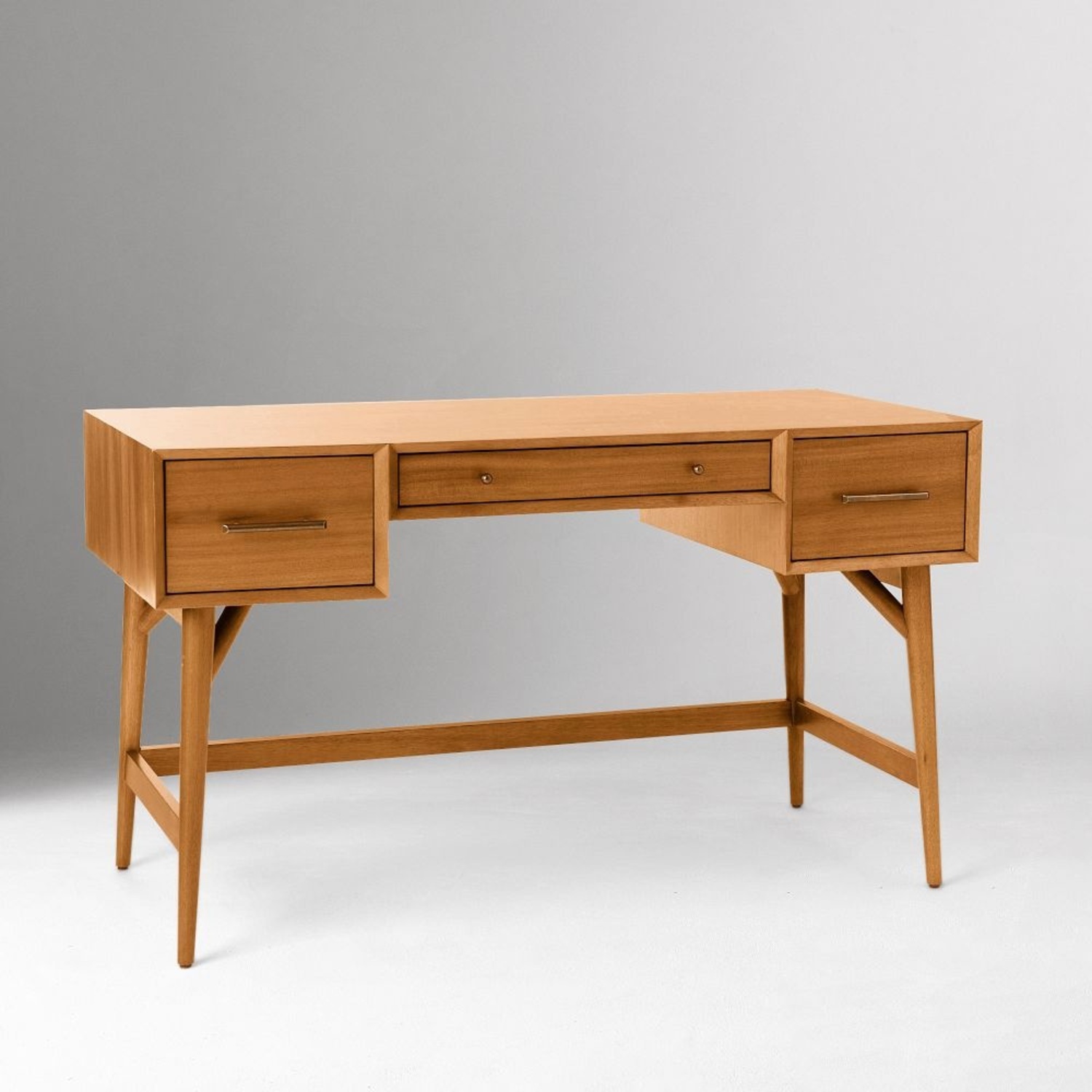 West Elm Acorn Wood Mid-Century Desk - image-4