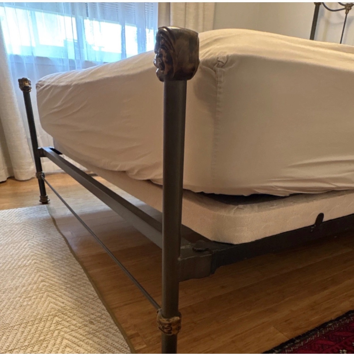 Pottery Barn Dark Brown Metal Queen Bed - image-3