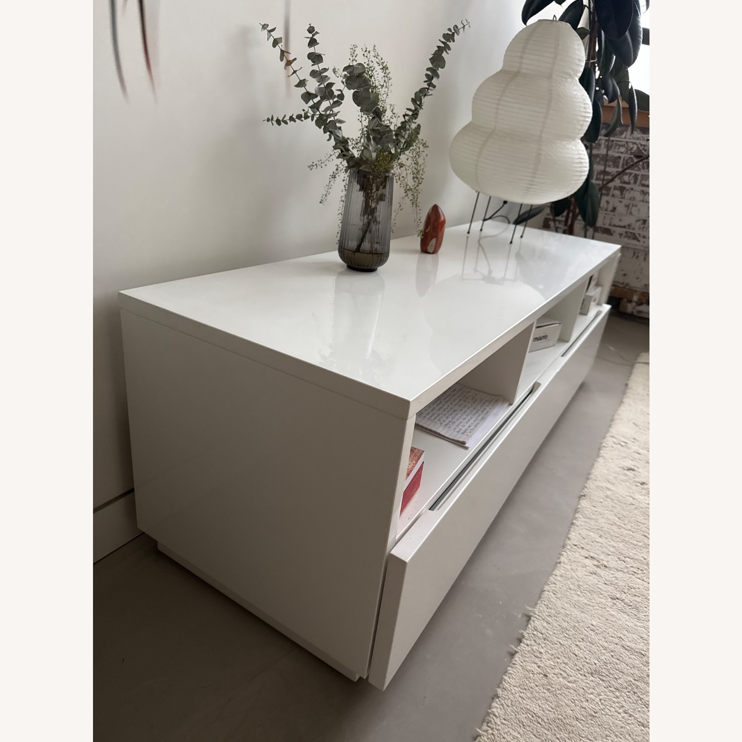 CB2 White Wood Media Storage - image-2