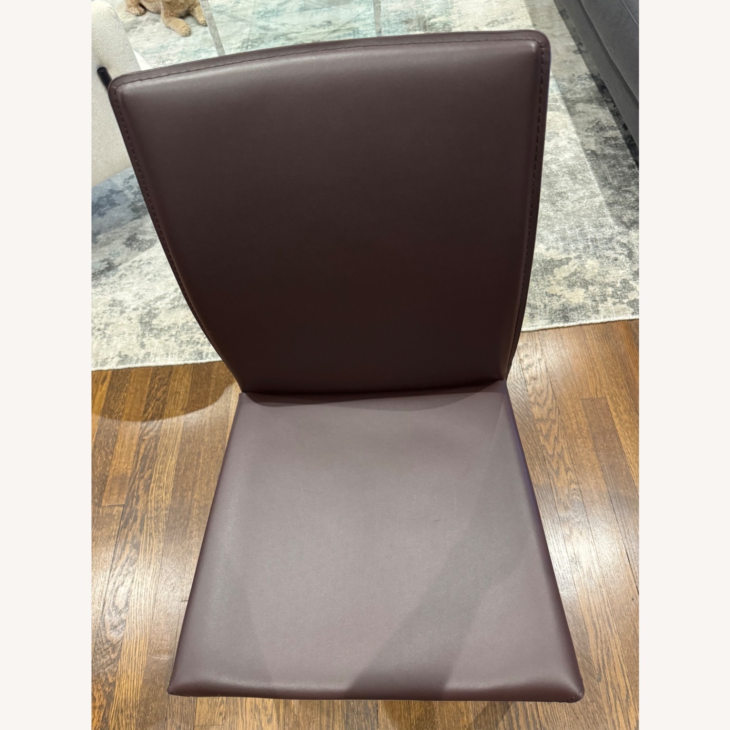 Dark Brown Leather Dining Chairs - image-2