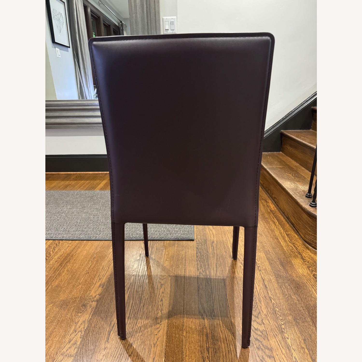 Dark Brown Leather Dining Chairs - image-6