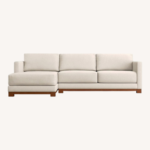 Used Crate & Barrel Natural Wood 2 Piece Sectional for sale on AptDeco