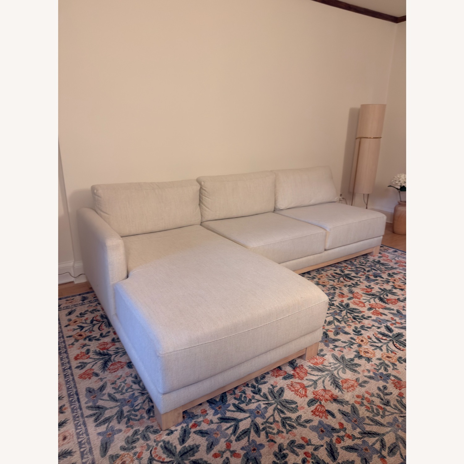 Crate & Barrel Natural Wood 2 Piece Sectional - image-1
