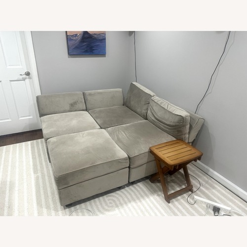 Used Amazon Sectional Sofa with Storage Ottoman Seat for sale on AptDeco