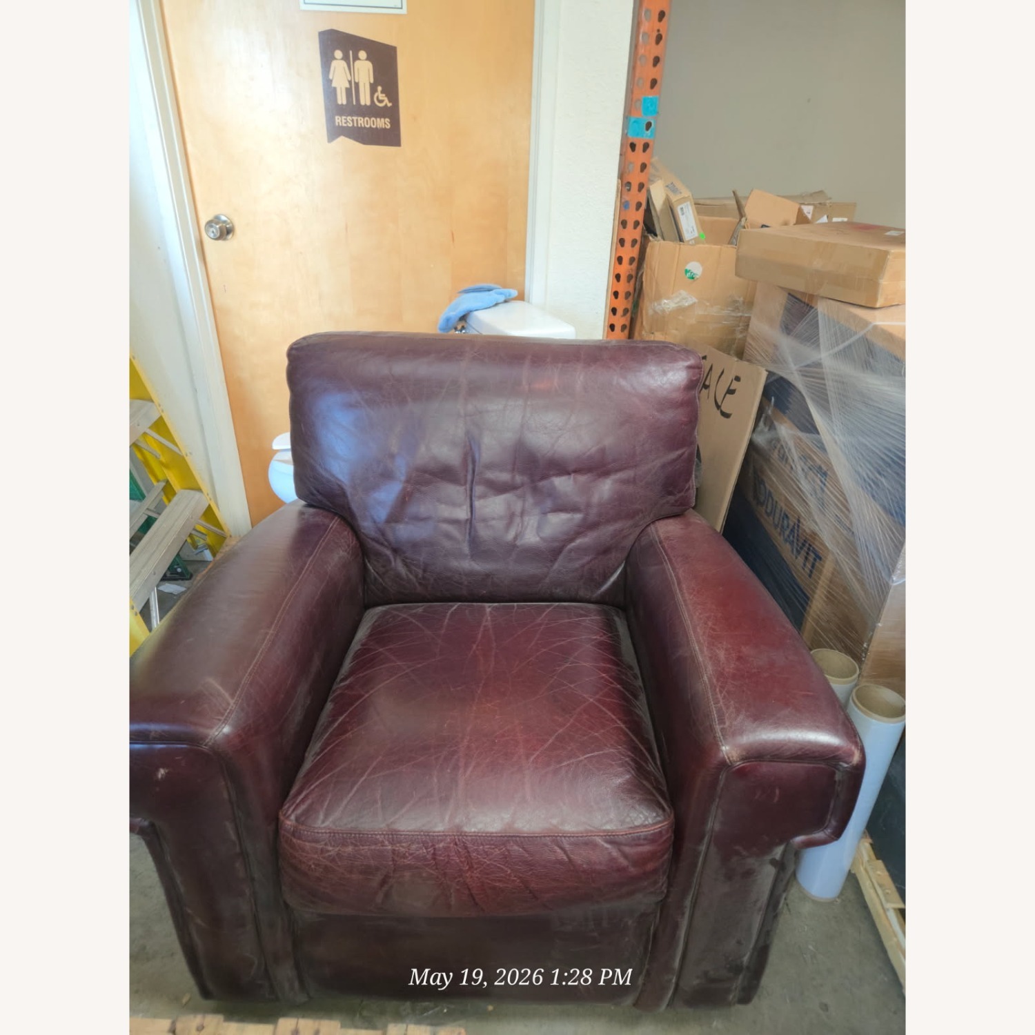 Robinson Red Leather Armchair - image-1