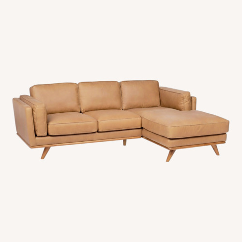 Used Article The Timber Leather Corner Sectional for sale on AptDeco