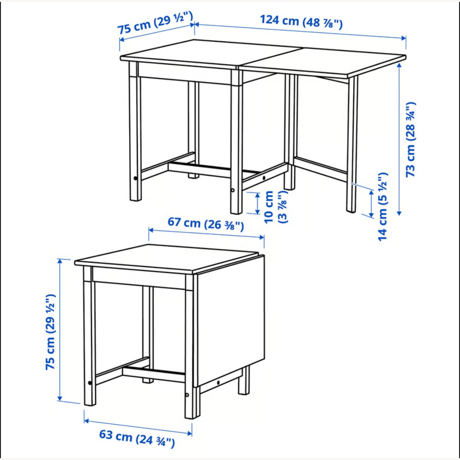 IKEA Pinntorp Light Brown Wood Dining Table - image-2