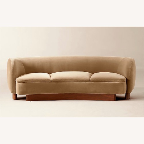 Used CB2 Caramel Curved Sofa for sale on AptDeco