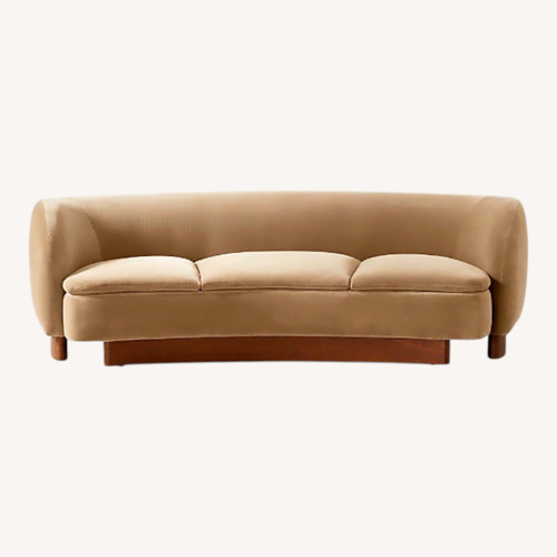 Used CB2 Caramel Curved Sofa for sale on AptDeco