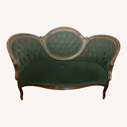 Used Antique Victorian Carved Wood Settee for sale on AptDeco