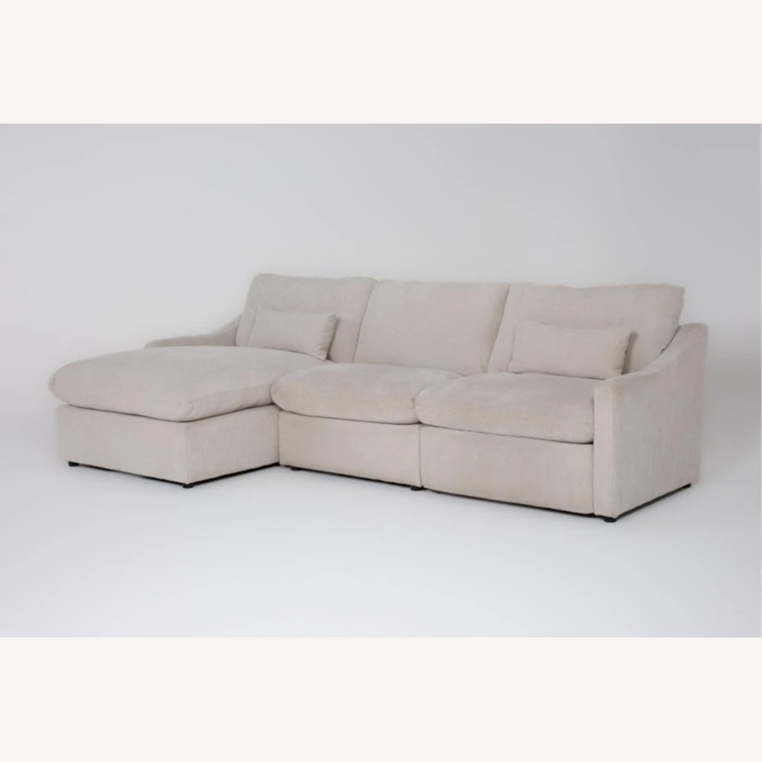 Living Spaces Kennedy White Fabric 3+ Piece Sectional - image-6