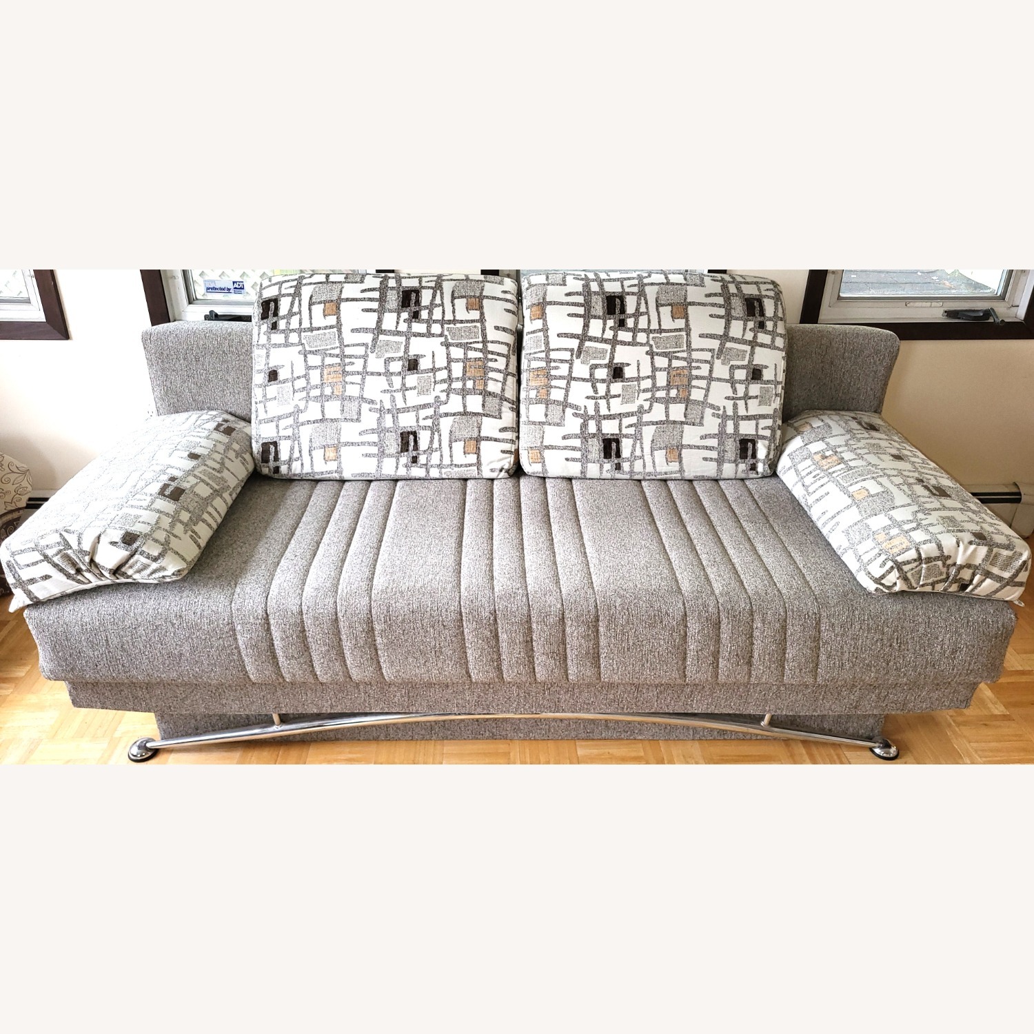 Light Gray Fabric Sleeper Sofa - image-2