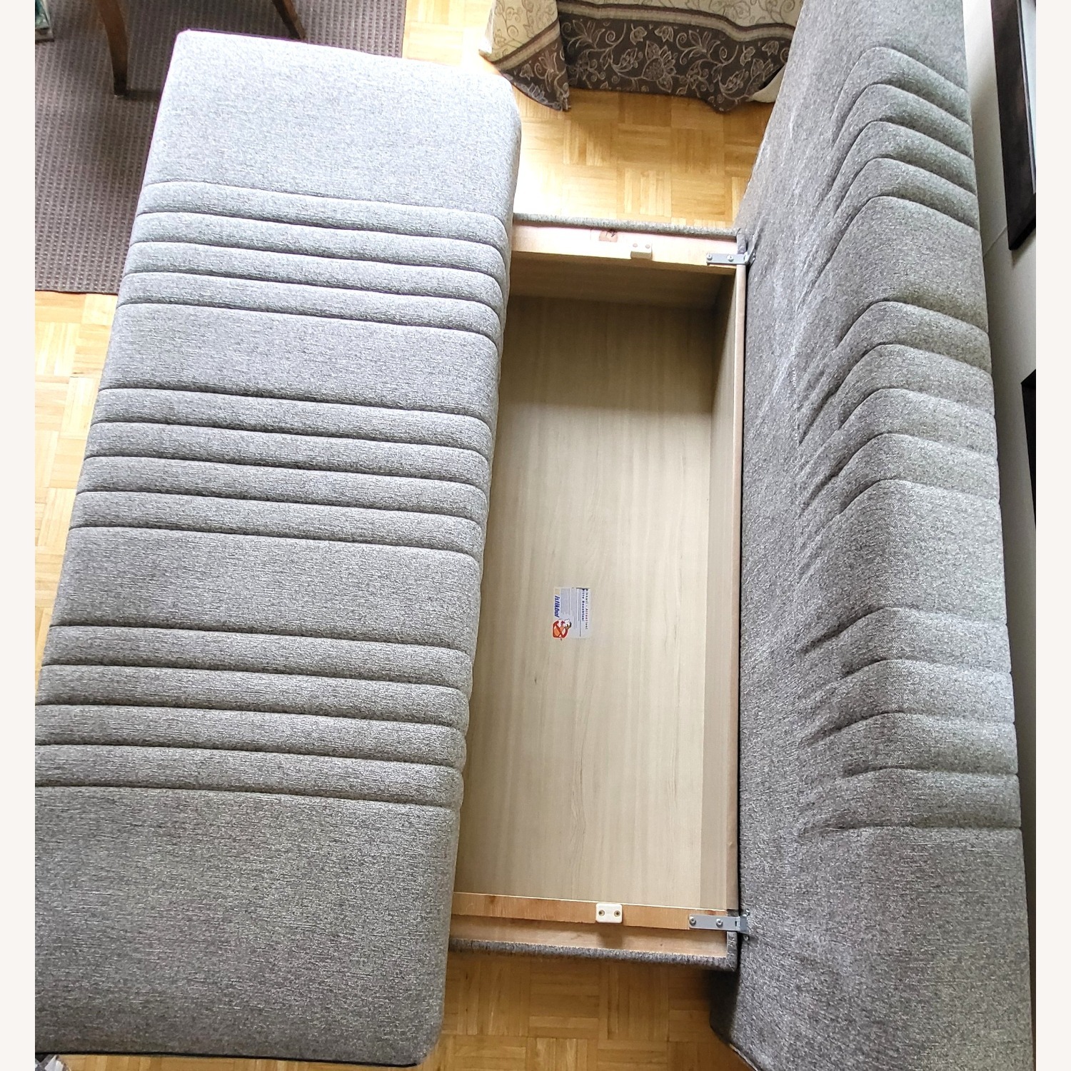 Light Gray Fabric Sleeper Sofa - image-3