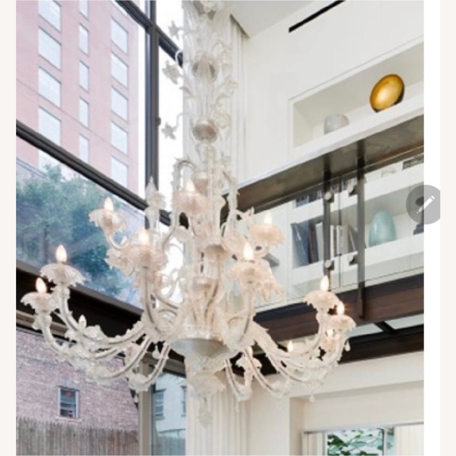 Vintage/Antique White Glass Ceiling Lamp - image-3