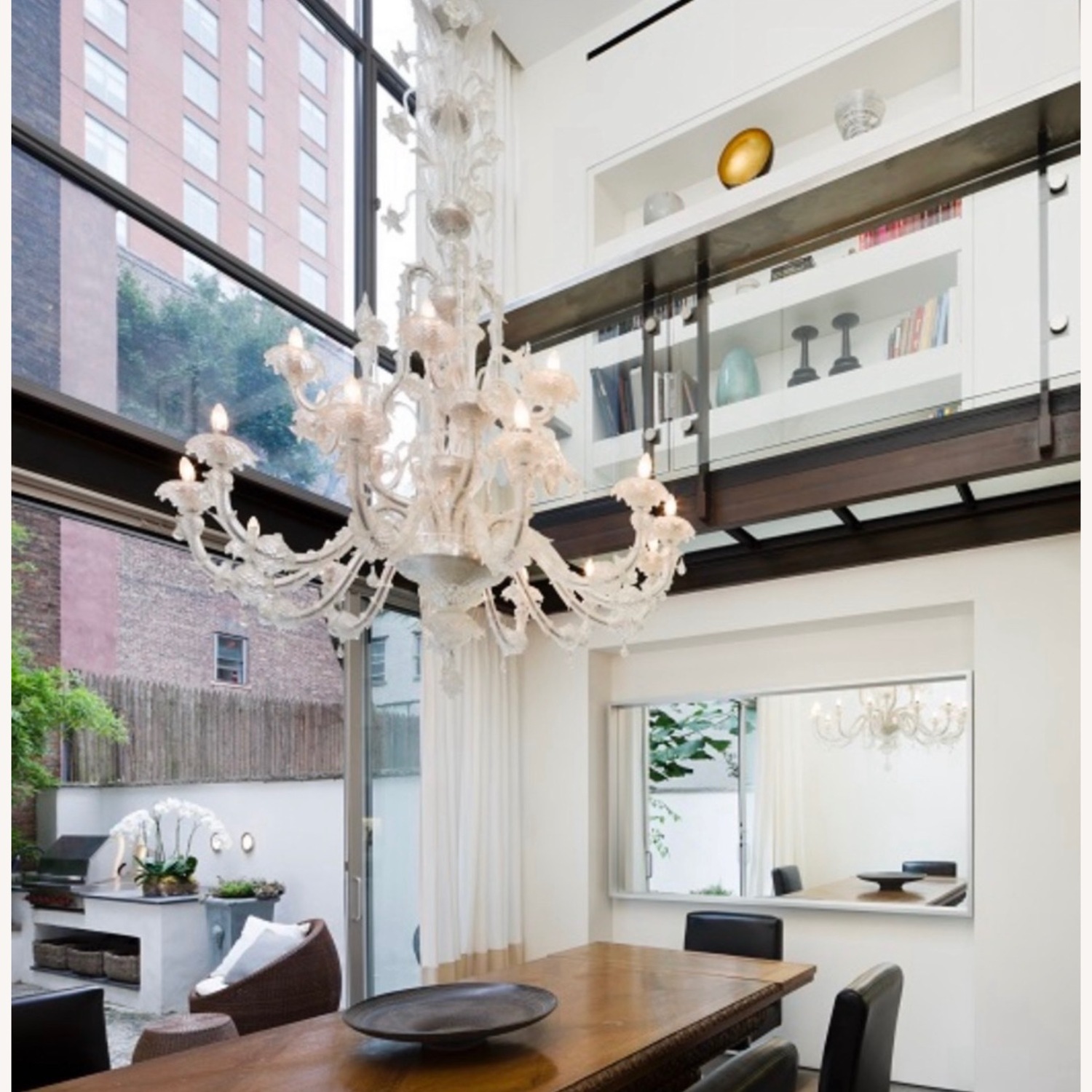 Vintage/Antique White Glass Ceiling Lamp - image-1