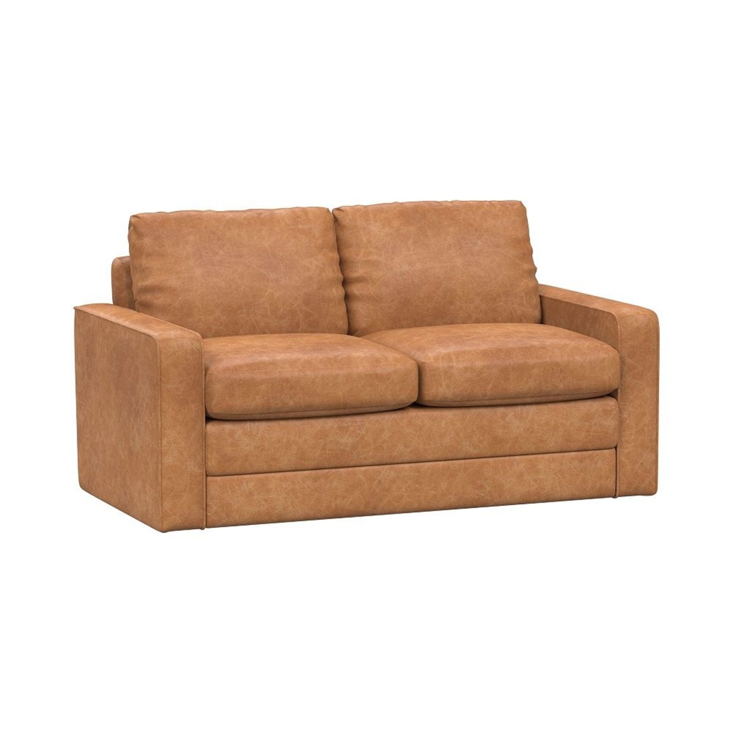 Pottery Barn Teen Grove Sleeper Sofa - Faux Leather Caramel - image-9