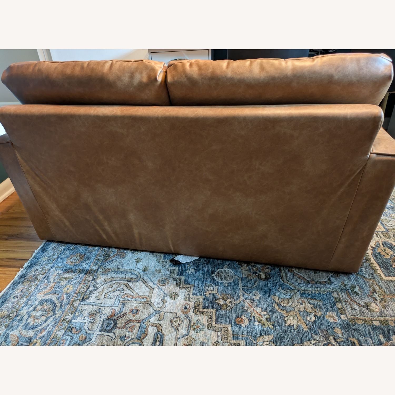 Pottery Barn Teen Grove Sleeper Sofa - Faux Leather Caramel - image-5