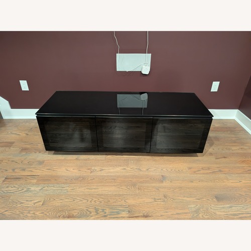Used BDI Furniture Black Glass Media Storage for sale on AptDeco