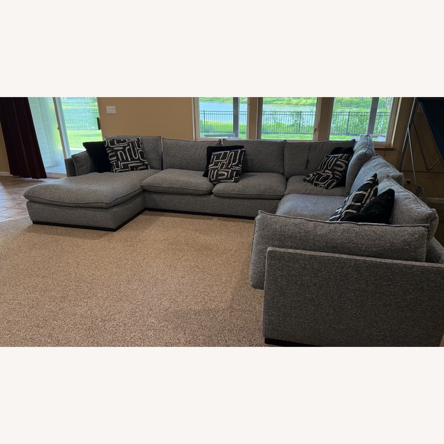 Dark Grey Sectional With Chaise  - image-1