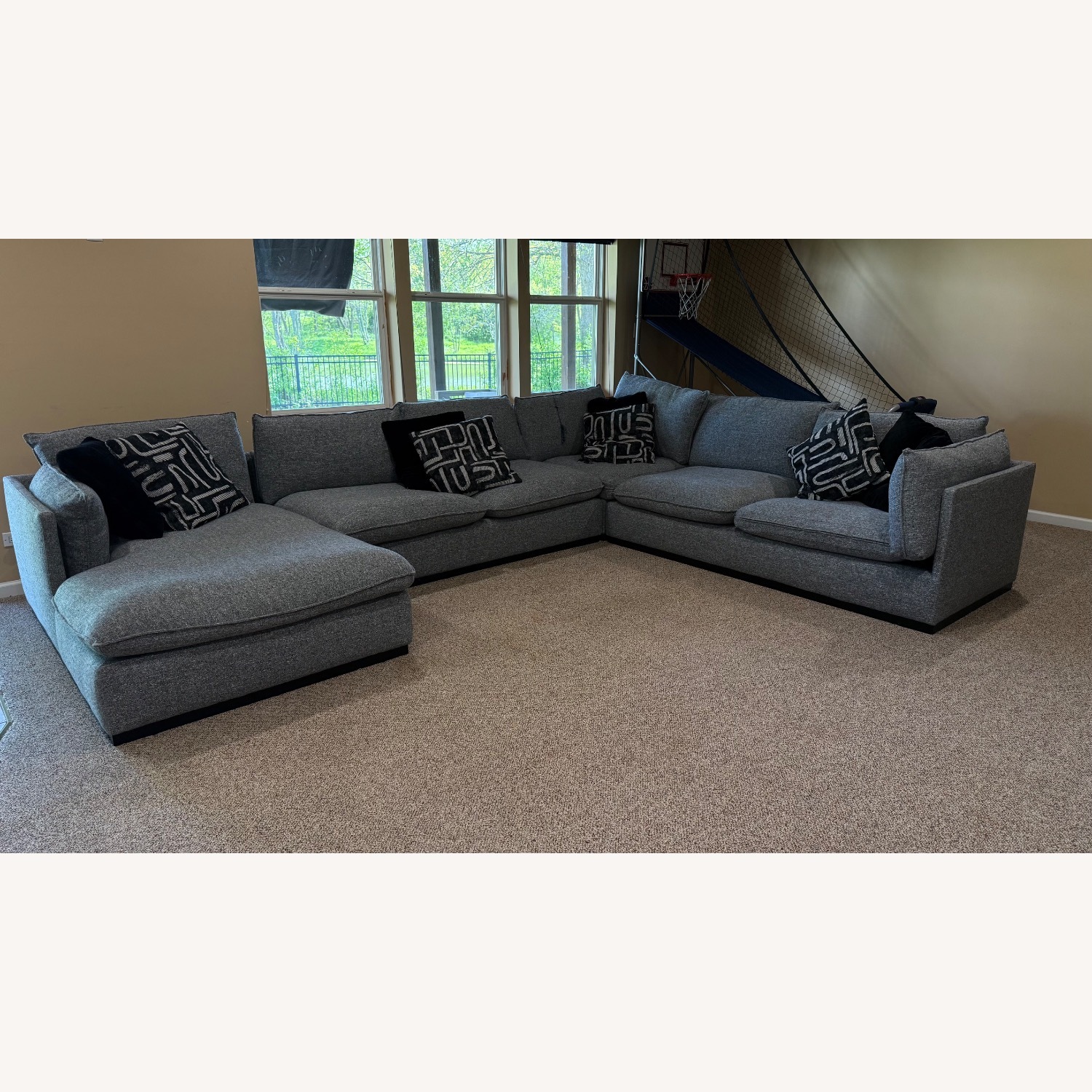 Dark Grey Sectional With Chaise  - image-2