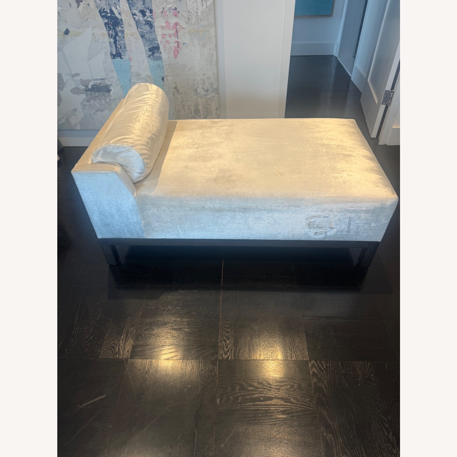 Natural Fabric Chaise Lounge - image-1