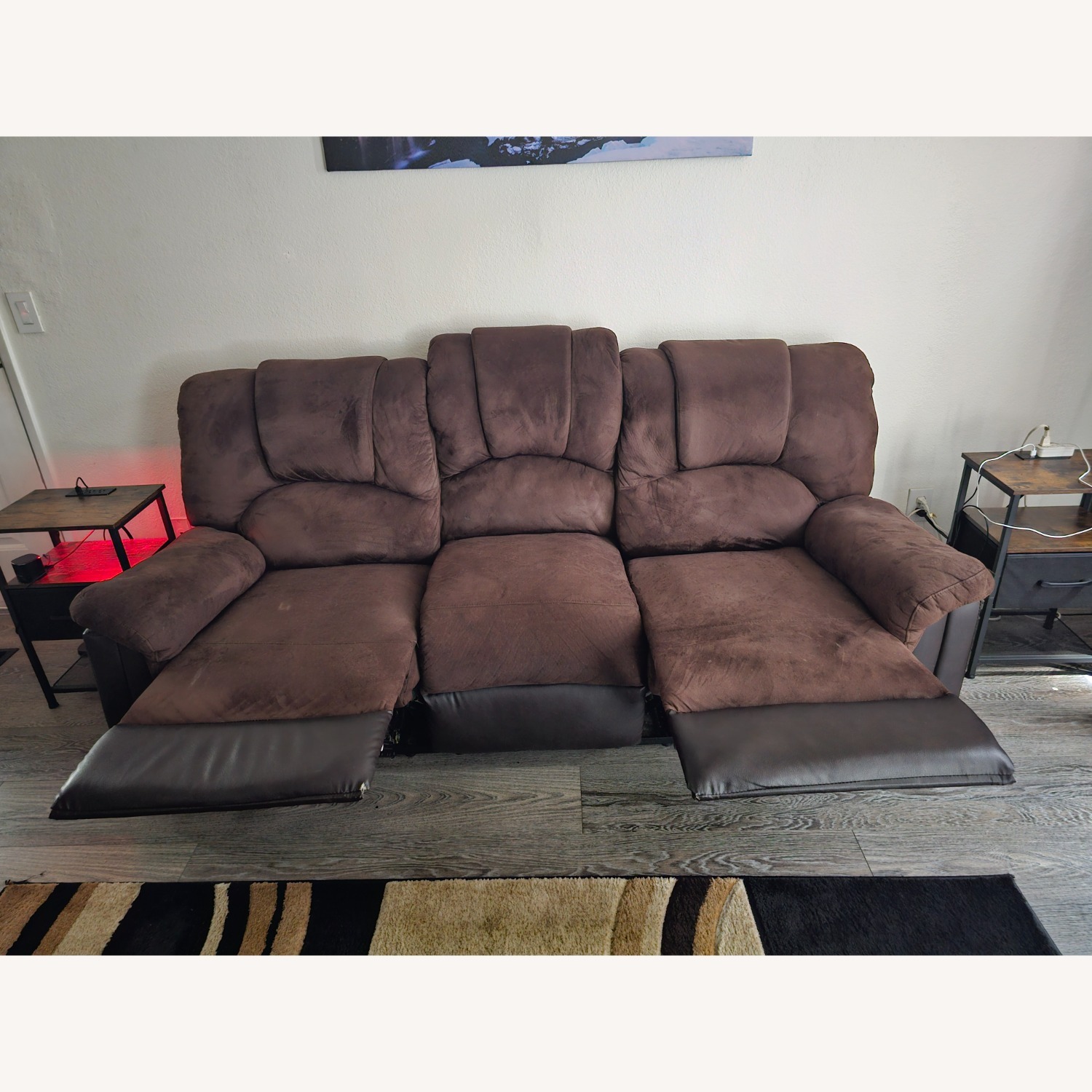 American Furniture Dark Brown Fabric 3+ Seater Sofa - image-3