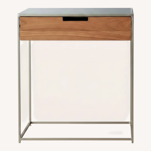 Used CB2 Audrey Light Gray Metal Side Table for sale on AptDeco