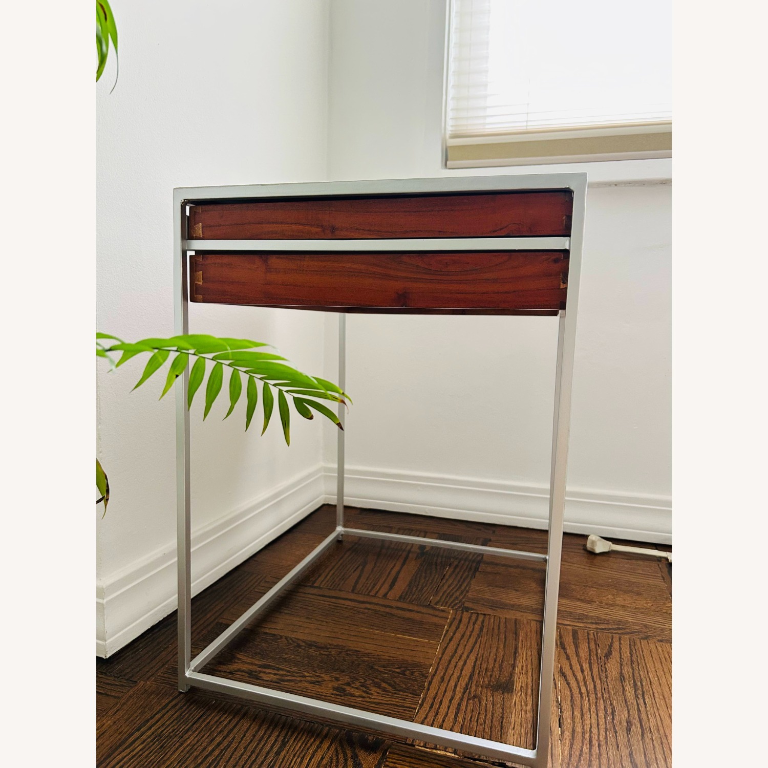 CB2 Audrey Light Gray Metal Side Table - image-6
