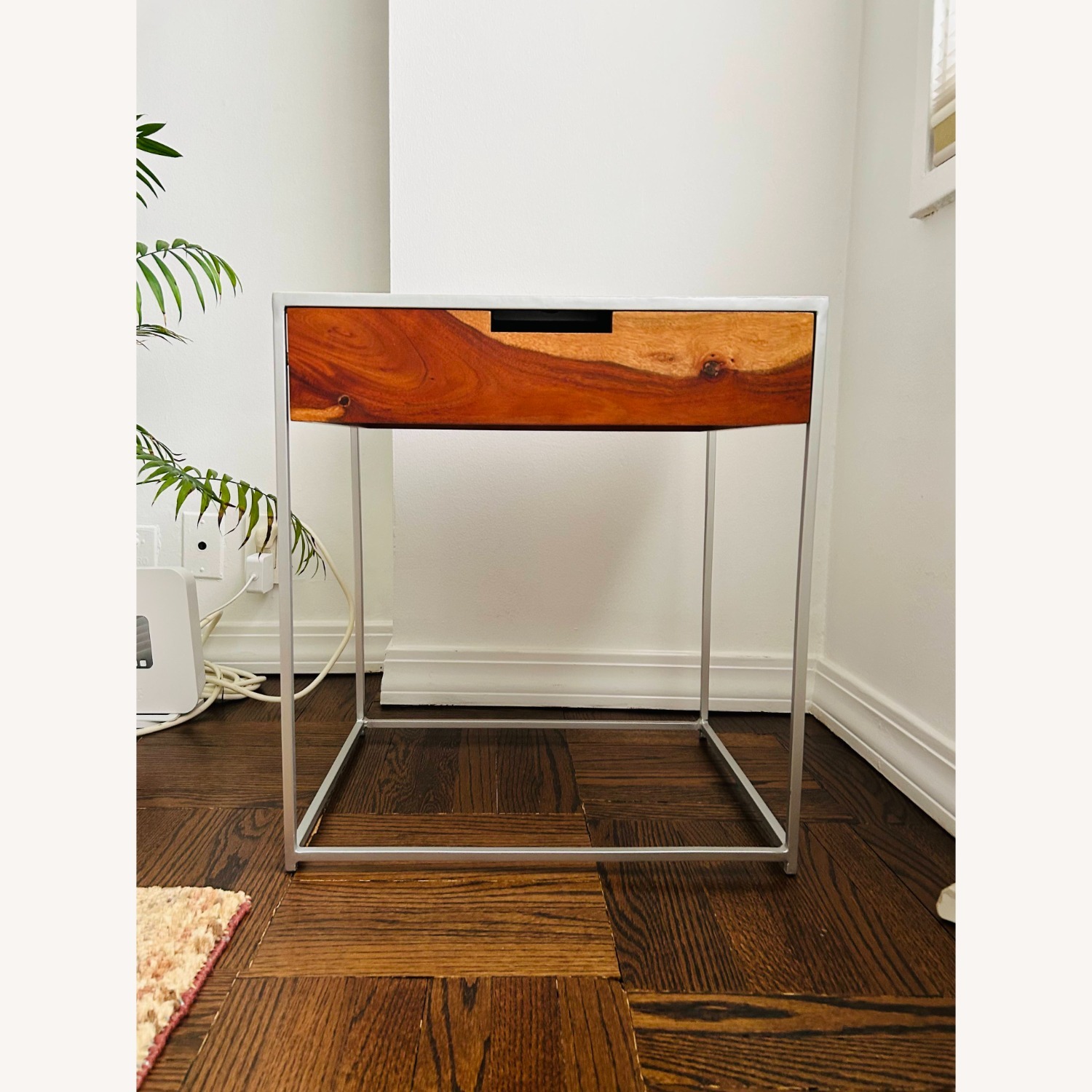 CB2 Audrey Light Gray Metal Side Table - image-5