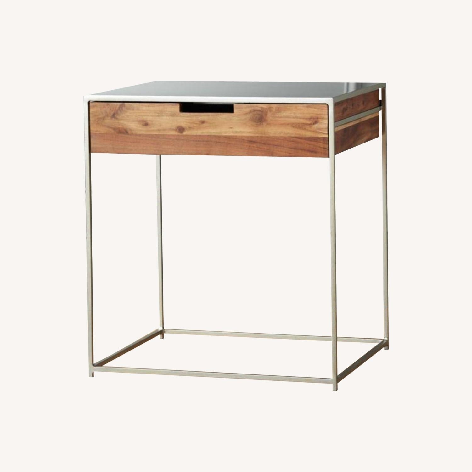 CB2 Audrey Light Gray Metal Side Table - image-7