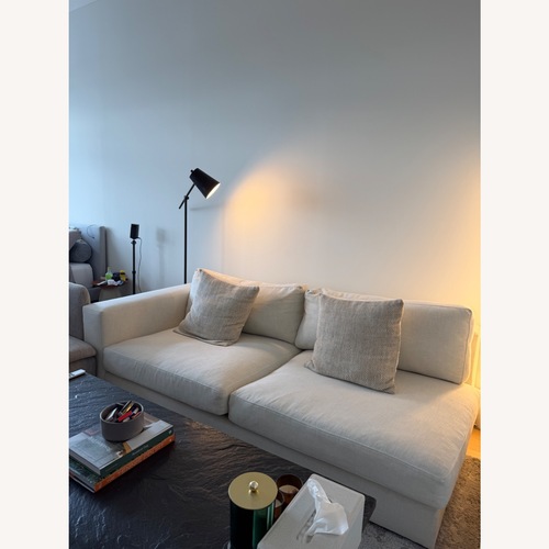 Used Crate & Barrel Natural Fabric 2 Piece Sectional for sale on AptDeco