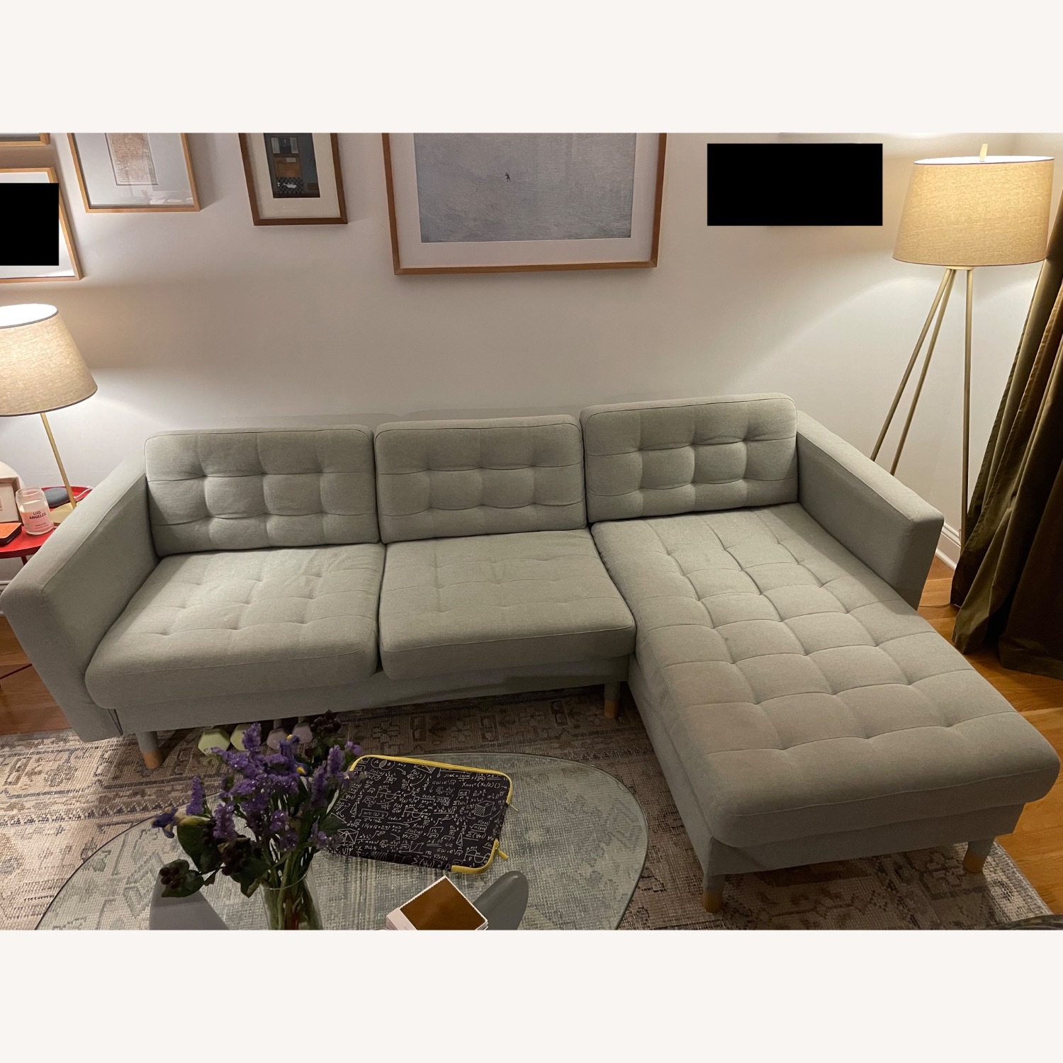IKEA Landskrona Green Fabric 2 Piece Sectional - image-1
