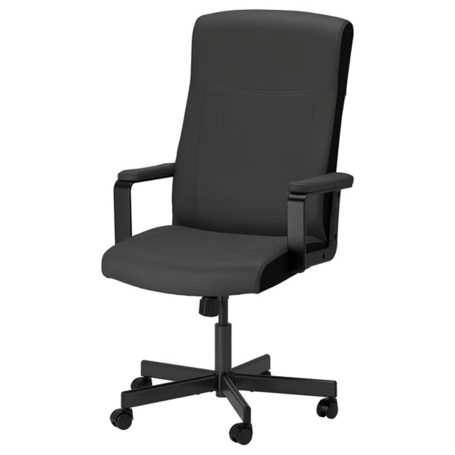 IKEA Black Leather Office Chair - image-5