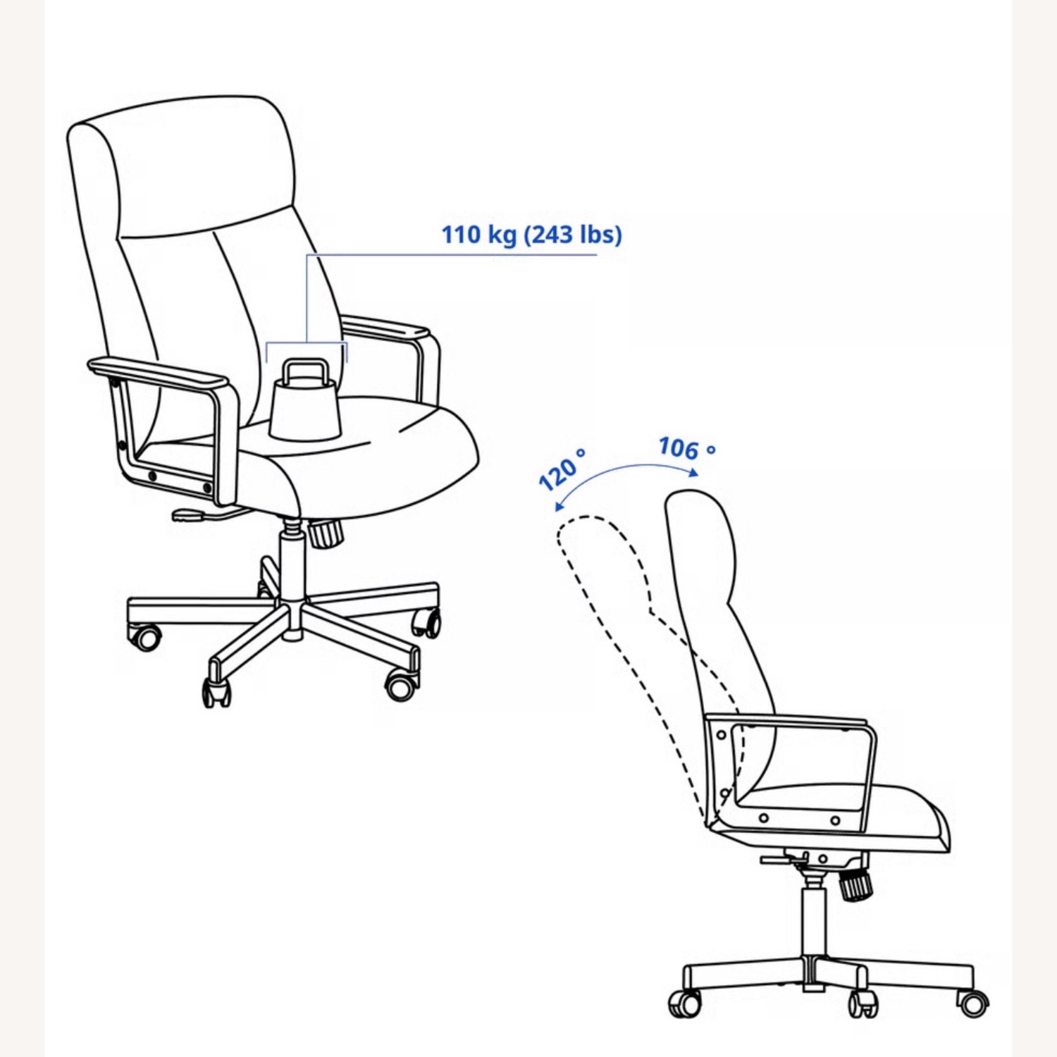IKEA Black Leather Office Chair - image-2