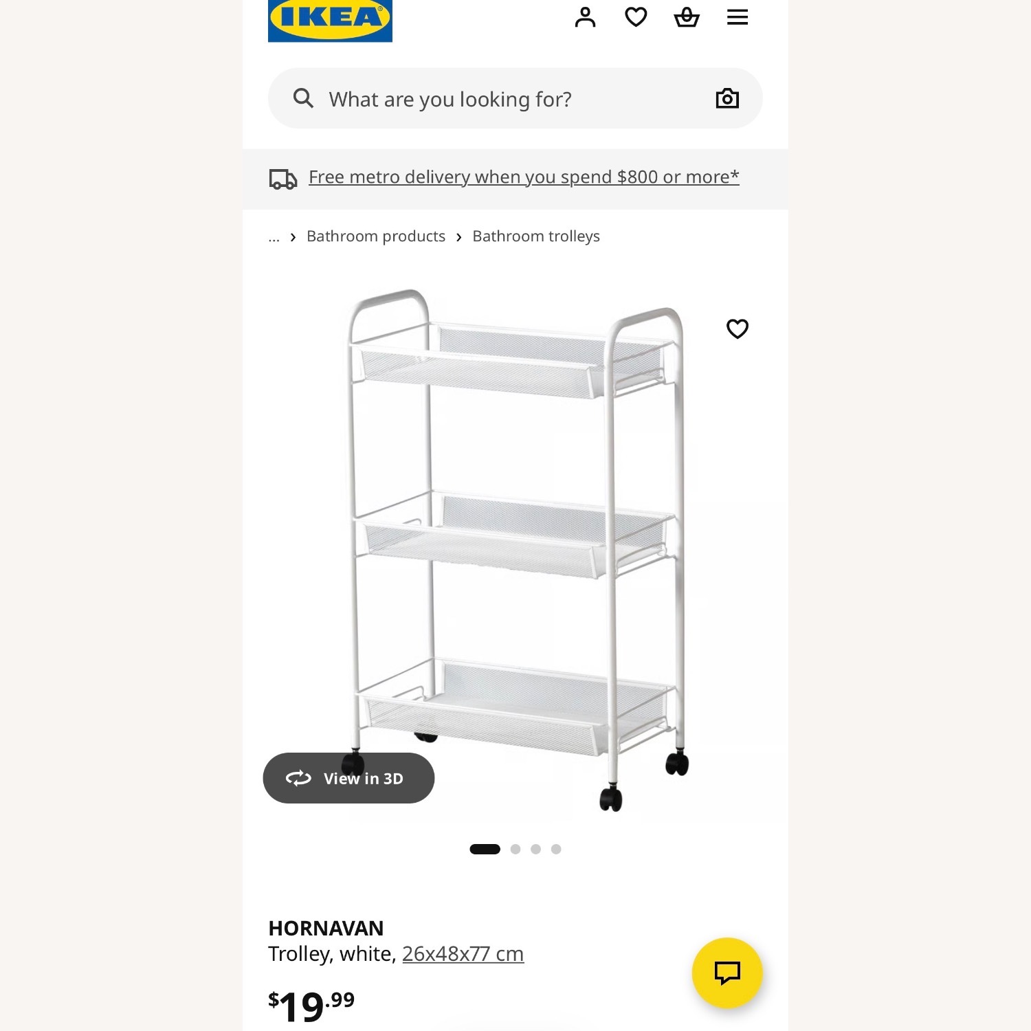 IKEA White Bar Cart - image-1