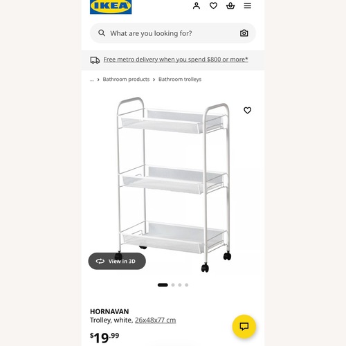 Used IKEA White Bar Cart for sale on AptDeco