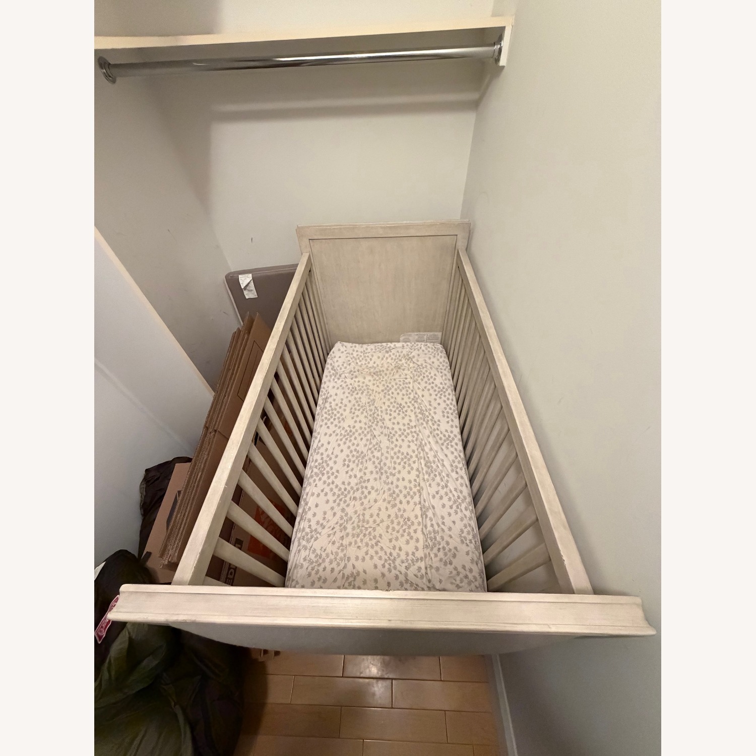 Restoration Hardware Light Gray Wood Crib - image-5