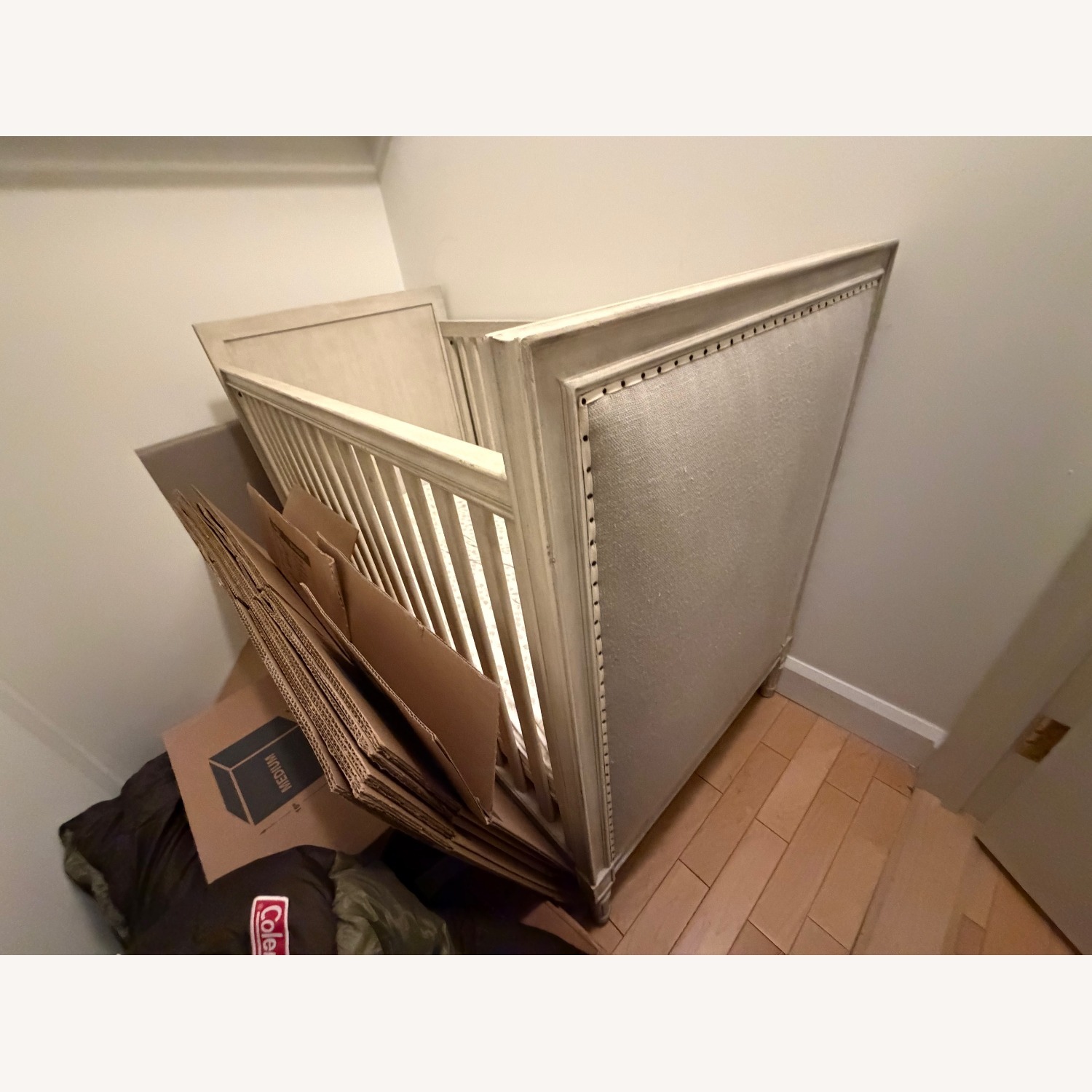 Restoration Hardware Light Gray Wood Crib - image-3
