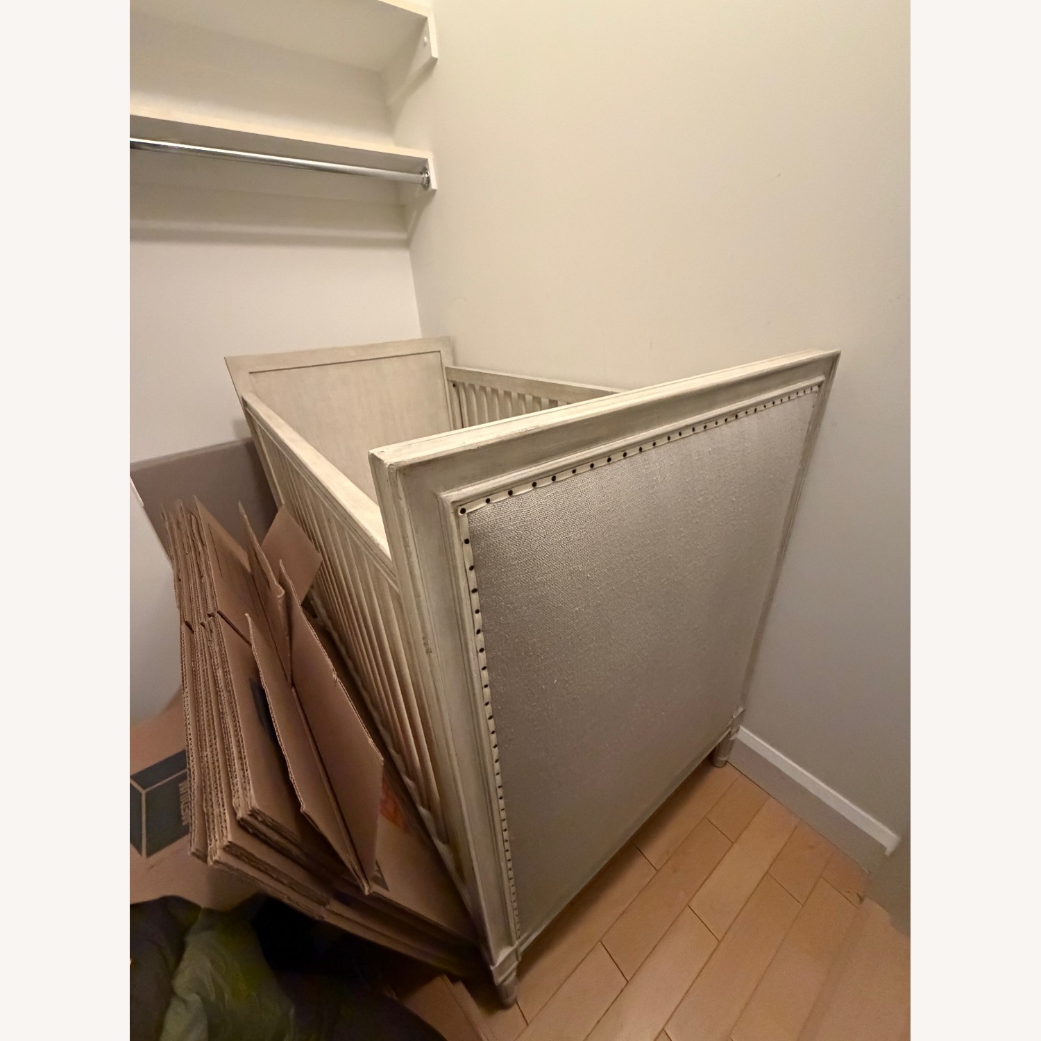 Restoration Hardware Light Gray Wood Crib - image-4