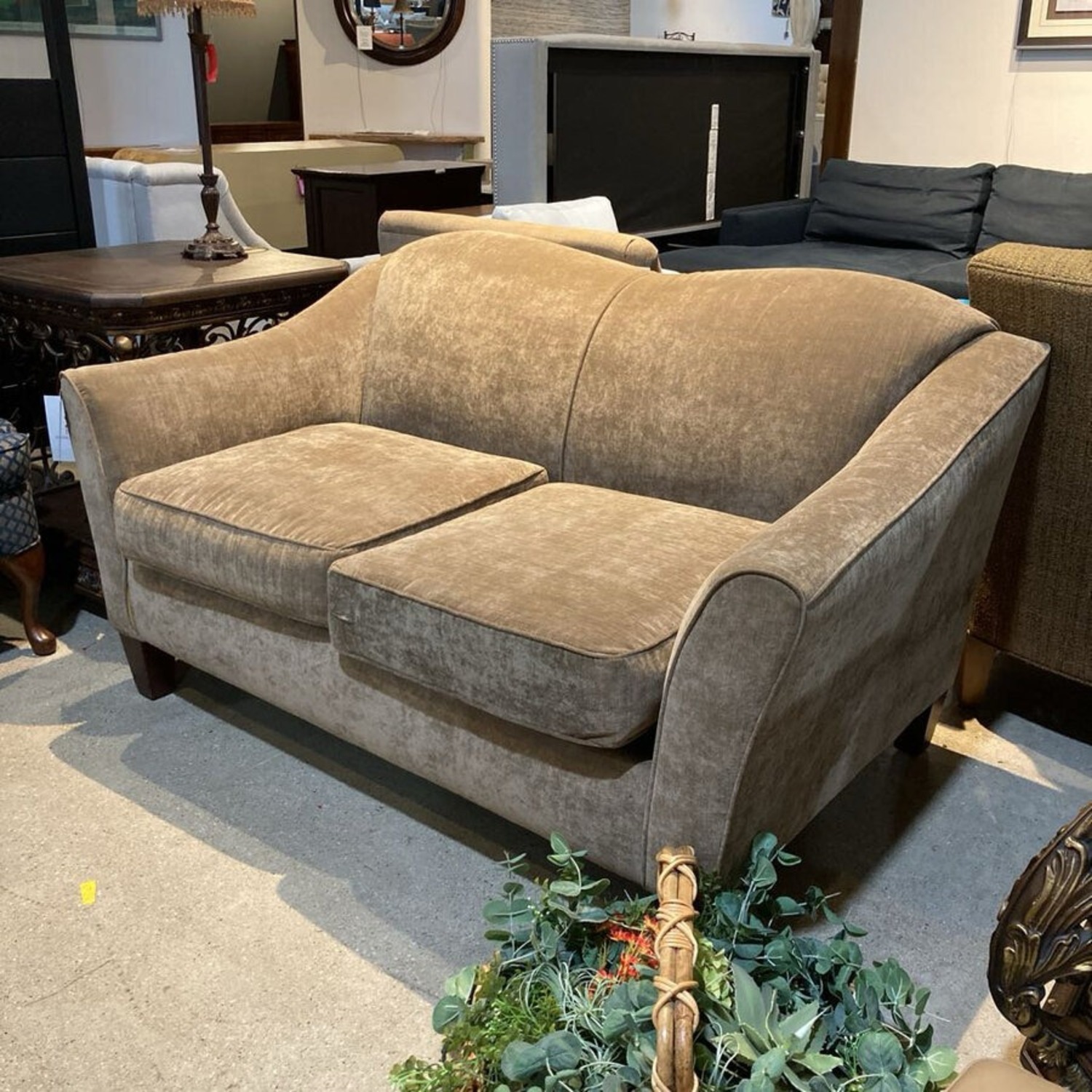 Klaussner Upholstered Velvet 2-Seat Loveseat - image-2