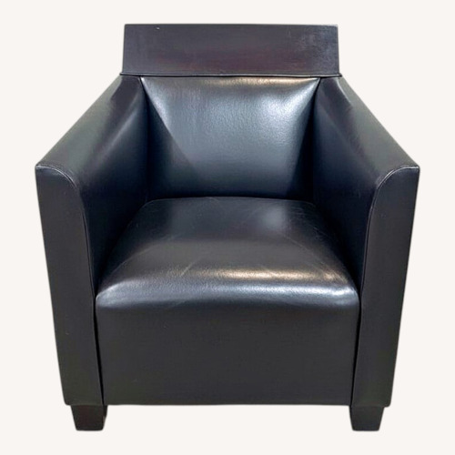 Used Fine Top Grain Leather w Wood Head Rest Chair for sale on AptDeco